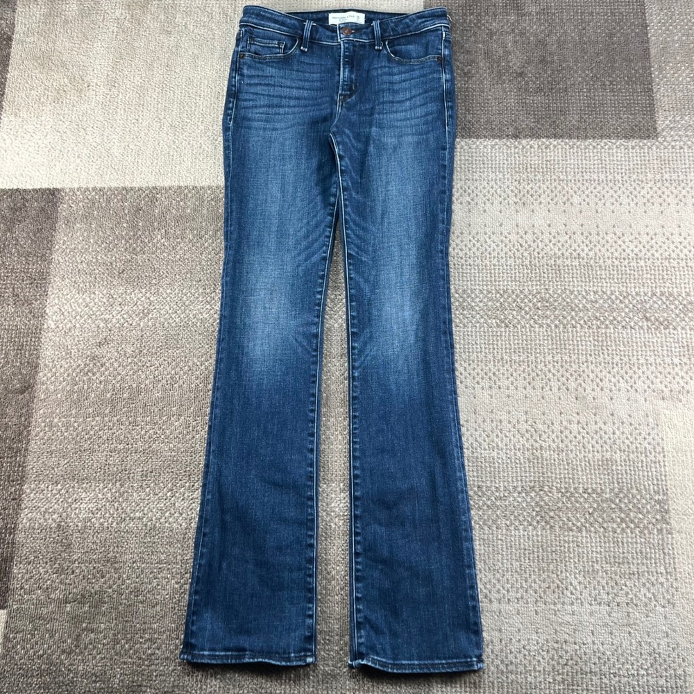 Abercrombie & Fitch The Bootcut Mid Rise Jeans Dark Wash Blue 26 2R